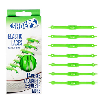Green Silicone Elastic Shoelaces - No More Untied Shoes